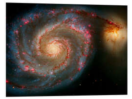 Foam board print Whirlpool Galaxy (M51) and Companion Galaxy