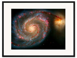 Gerahmter Kunstdruck Strudel-Galaxie (M51) und Begleiter-Galaxie