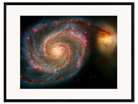 Gerahmter Kunstdruck Strudel-Galaxie (M51) und Begleiter-Galaxie