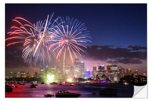 Selvklebende plakat New Year's Eve in Sydney