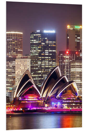 Bilde på skumplate Sydney Opera house at night