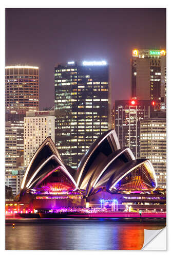 Wall sticker Sydney Opera house at night
