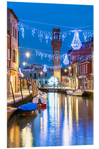 Bilde på skumplate Canal in Murano at Christmas, Venice