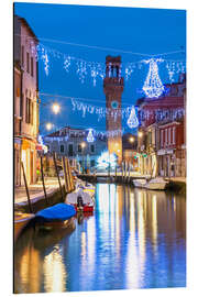 Magnettafel Kanal in Murano zu Weihnachten, Venedig