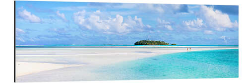 Aluminium print Couple on a white beach, Cook Islands