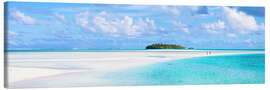 Canvas print Couple on a white beach, Cook Islands