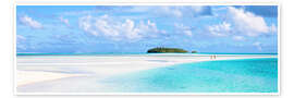 Poster Couple on a white beach, Cook Islands