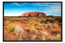 Gerahmter Kunstdruck Ayers Rock am Abend