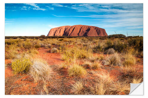 Muursticker Ayers Rock in the evening