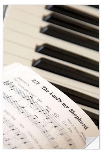 Vinilo para la pared Partitura en el teclado del piano