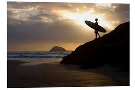 Quadro em PVC Surfer on Muriwai Beach