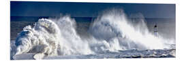 PVC print Waves crashing on lighthouse