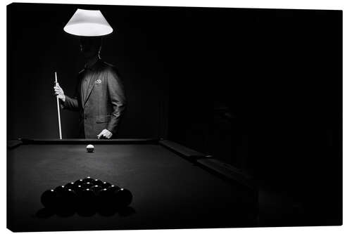 Canvas print Pool players and billiard balls