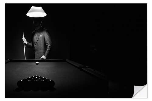 Naklejka na ścianę Pool players and billiard balls
