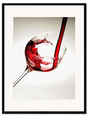 Inramat konsttryck Red wine in a glass