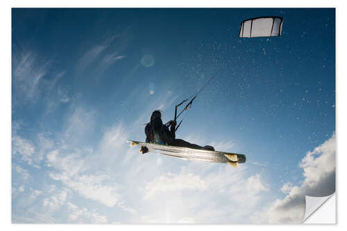 Selvklæbende plakat Kitesurfing