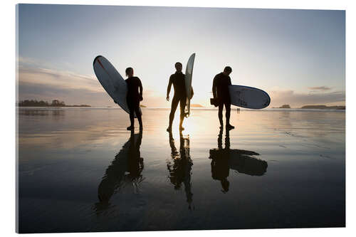 Quadro em acrílico Surfer at the beach