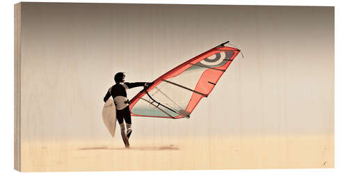 Obraz na drewnie windsurfer in the sand