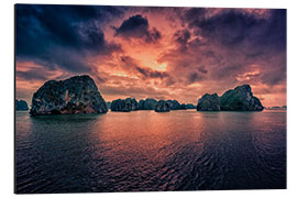 Aluminium print Sunrise over Halong Bay