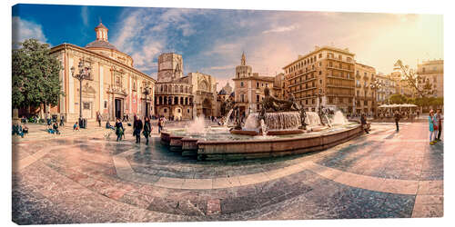 Leinwandbild Plaza de la Virgen Panorama, Valencia