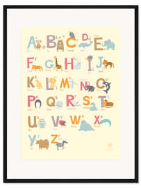 Gerahmter Kunstdruck Tieralphabet (Deutsch)