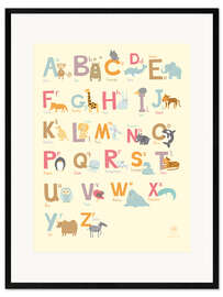 Gerahmter Kunstdruck Tieralphabet (Deutsch)