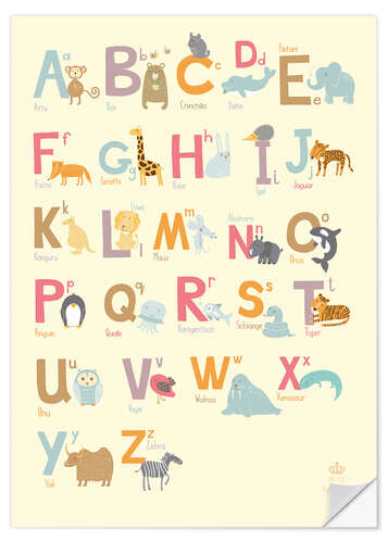 Naklejka na ścianę Animal Alphabet (German)