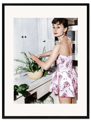 Ingelijste kunstdruk Audrey Hepburn in a Dress