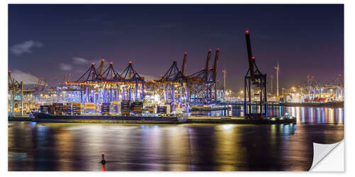 Naklejka na ścianę Night in the Hamburg harbor