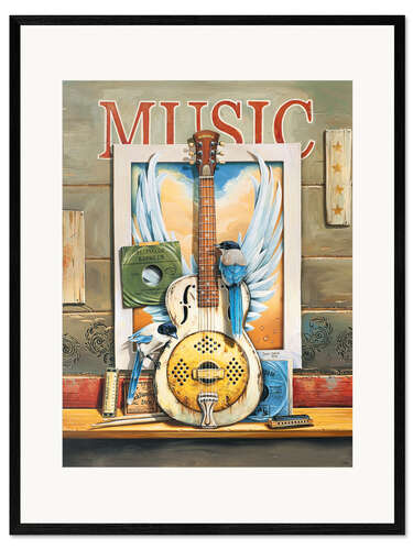 Impresión de arte enmarcada Music