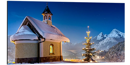 Aluminium print Berchtesgaden Chapel at Christmas