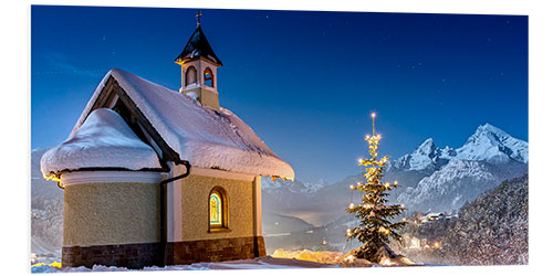 Tableau en PVC Berchtesgaden Chapel at Christmas