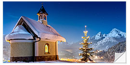 Autocolante decorativo Berchtesgaden Chapel at Christmas