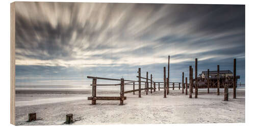 Quadro de madeira St Peter Ording Cloud