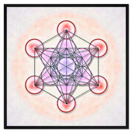 Gerahmter Kunstdruck Metatrons Würfel - Artwork I