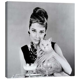Canvas print  Breakfast at Tiffany&#039;s - Audrey with Cat