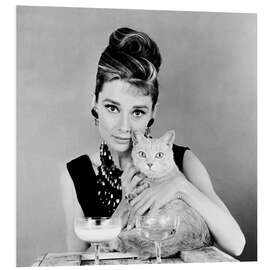 Foam board print Breakfast at Tiffany's - Audrey with Cat