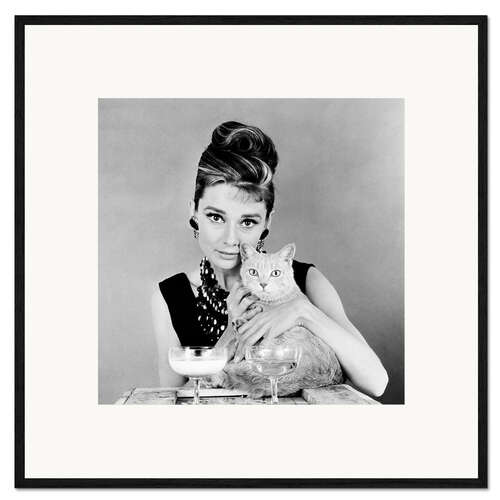 Stampa artistica con cornice Breakfast at Tiffany's - Audrey with Cat