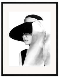 Gerahmter Kunstdruck Frühstück bei Tiffany, Audrey mit Hut