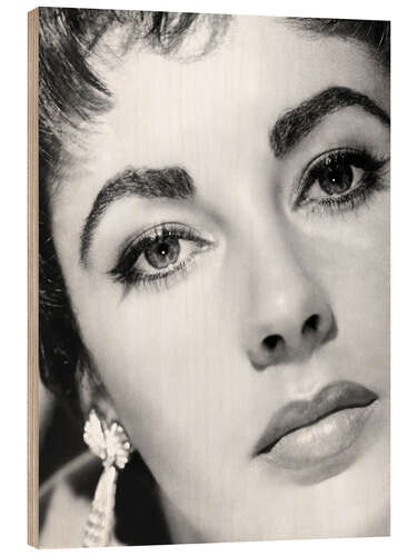 Wood print Elizabeth Taylor Close-Up