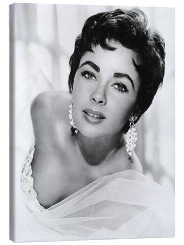 Canvas print Elizabeth Taylor with Earrings