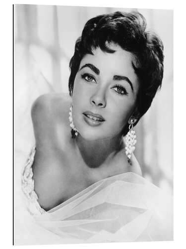 Quadro em plexi-alumínio Elizabeth Taylor with Earrings