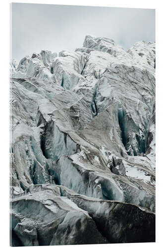 Acrylic print Closeup view of glacier above Saas Fee, Switzerland