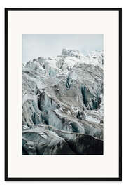 Gerahmter Kunstdruck Gletscher oberhalb von Saas Fee, Wallis, Schweiz