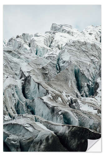 Selvklæbende plakat Closeup view of glacier above Saas Fee, Switzerland