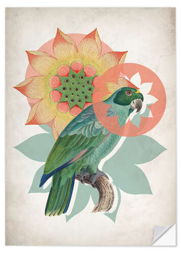 Adesivo murale Vintage Parrot