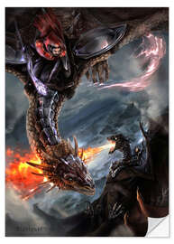 Selvklebende plakat Dragon Battle