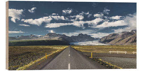 Wood print Iceland - Glacier Road