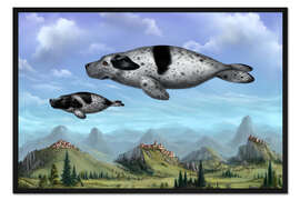 Gerahmter Kunstdruck wolkenhunde