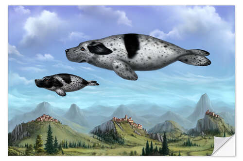 Wandsticker wolkenhunde